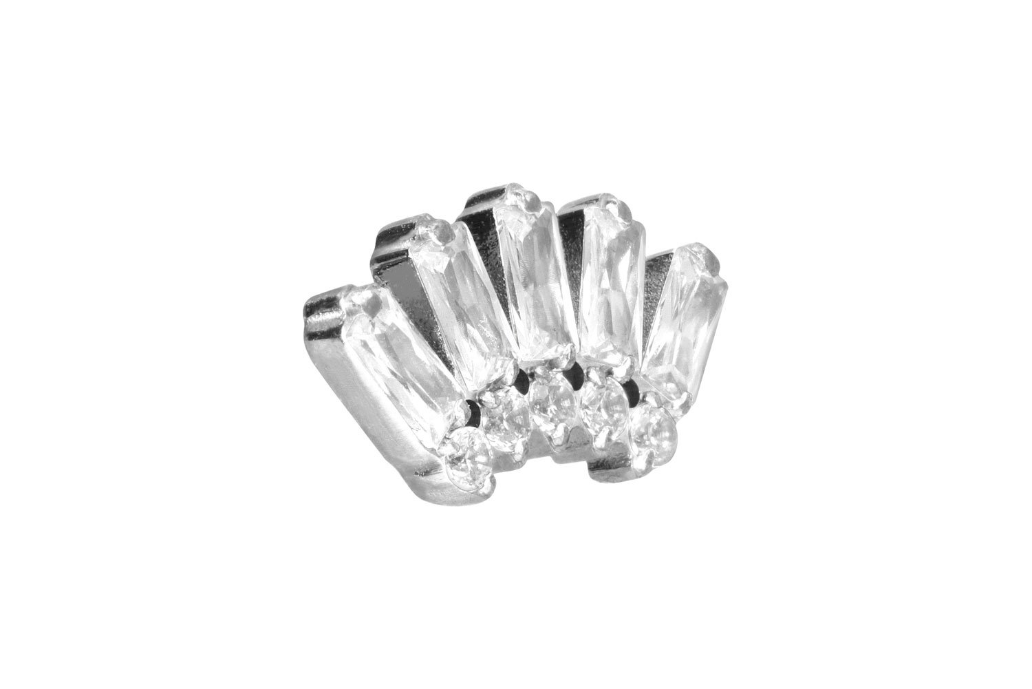 Titan Schraubaufsatz mit Außengewinde 10 EINGEFASSTE KRISTALLE von Piercingline